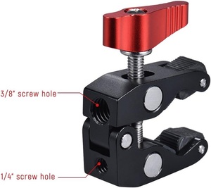 Pinza <span class=keywords><strong>de</strong></span> Sujeción Crab Pliers Super Clamp con Rosca <span class=keywords><strong>de</strong></span> 1/4 y 3/8 para Cámara DSLR, Monitor LCD, Luz <span class=keywords><strong>de</strong></span> Estudio, Brazo Mágico, Accesorio <span class=keywords><strong>de</strong></span> Estudio Fotográfico - Product Image 1