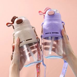 Botella de Agua Personalizada de 750 ml con Forma de Dibujo Animado, con Pajita, Portátil, con Correa para el Hombro, para el Verano - Product Image 2