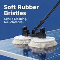 Robot de nettoyage solaire électrique à double tête, machine automatique à brosse rotative à double disque pour panneaux photovoltaïques industriels