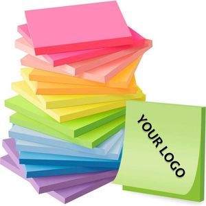 Blocs-notes adhésifs personnalisés de haute qualité 3x3 pouces, super adhérents, colorés et très résistants - Product Image 1
