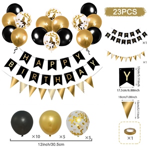 23 шт., черный золотой воздушный шар - Product Image 2