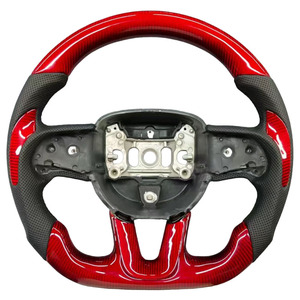 Volant de course personnalisé en fibre de carbone pour Dodge Charger <span class=keywords><strong>Challenger</strong></span> Hellcat SRT <span class=keywords><strong>RT</strong></span>, design sport en cuir Napa - Product Image 2
