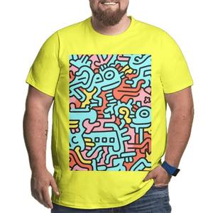 Camiseta de hombre de talla grande con imagen personalizada, ropa de calle de algodón 100%, serigrafiada con contraste de patrón de Anime y diseño 3D, diseño en blanco - Product Image 3