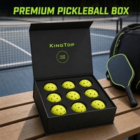Boîte cadeau rigide personnalisée pour équipement de pickleball, fermeture magnétique, style livre, noir mat, vert néon, vente en gros, directement de l'usine