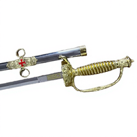 Espada Masónica de Metal Plateado de Alta Calidad, Grabada y Tallada, Juguetes de Espada de Películas Populares, Herramienta de Cosplay, Regalo de Fiesta para Niños