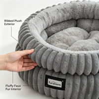 Meilleures ventes - Lit rond pour chien XL, confortable, antidérapant, en fausse fourrure, classique, moderne, écologique, de luxe, pour chats et chiens, à utiliser en intérieur