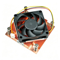 Dissipateur thermique à ailettes en cuivre OEM avec ventilateur DC pour serveur 1U