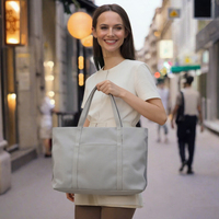 Sacs de courses en toile de coton recyclé, couleur personnalisée, logo avec impression de lettres, ruban et poignées en corde, fermeture à glissière, sacs fourre-tout