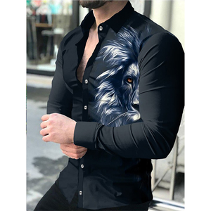 Camisas de manga larga con botones para hombre Camisa de vestir formal de negocios informal ajustada - Product Image 2