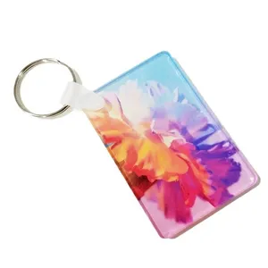 Nouvel arrivage de porte-clés pendentif transparent en acrylique imprimé DIY personnalisé sublimation