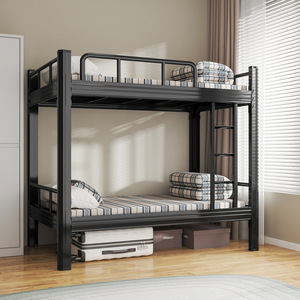 Letto a castello con struttura in ferro doppio, addensato, alto e basso, letto di scuola con struttura metallica in ferro strizzante - Product Image 1