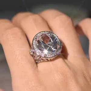 Diamant schmuck Sterling Silber Ring für Frauen Anillos Bizuteria Pure Round 2 Karat CLASSIC Edelstein ringe versilbert