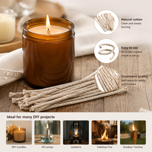 Mèche en coton pur Degao pour lampe à alcool, résistante aux flammes, épaissie, pour expériences de chimie, utilisation avec lampe à alcool - Product Image 2