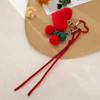 Porte-clés RW en forme de fruits, tissé à la main (pastèque, orange, kiwi), support de clés de voiture, pendentif créatif en laine crochetée, porte-clés