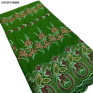 Última Tela de Encaje de Algodón Suizo con Bordado Floral de Dubái al por Mayor para Ropa de Mujer, Tela de Encaje de Algodón Suizo Voile - Product Image 5