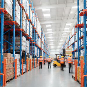 Estantes de Paletização Personalizadas em Aço Laminado a Frio com Pintura Eletrostática Azul-Laranja-Vermelha, Estantes de Armazenamento Pesadas para Paletes - Product Image 3