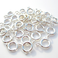 Fermoirs à ressort en laiton argenté et doré de 6 mm, fermoirs ronds, anneaux ouverts pour la fabrication de colliers, bracelets et bijoux