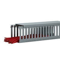 Goulotte de câblage électrique rigide en PVC à fentes WBO, gestion des câbles, avec couvercle en option, blanc, gris, bleu, noir
