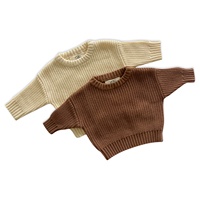 Ensemble pull et culotte côtelés en coton tricoté épais pour bébé, avec cordon de serrage, tenue unisexe pour nouveau-né, vêtements pour nourrissons OEM