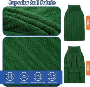 Suéteres Personalizados de Color Sólido para Mascotas, Perros Pequeños, Niñas y Niños, Suéter Navideño de Cuello Alto, Suéter Tejido, Ropa para Mascotas - Product Image 4