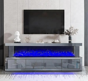 Mueble para TV con Efecto Mármol, Textura de Mármol, Espejo, con 4 Cajones, <span class=keywords><strong>Chimenea</strong></span> Eléctrica Decorativa, Muebles - Product Image 6