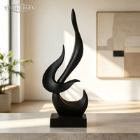 Sculpture moderne en résine dorée d'oiseau de feu, ornement de bureau, décoration de table abstraite pour salon, meuble TV, bureau