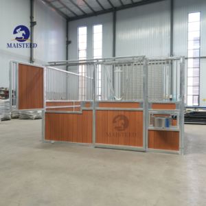 Fronts de box pour chevaux coulissants en acier Q235B MAISTEED avec mangeoire à foin pliable, protection anticorrosion 20 ans, remplissage en bambou - Product Image 3