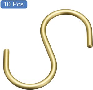 Uxcell <b>S</b> <b>Hooks</b> Pcs Aluminum Alloy <b>S</b> Shaped Hanger <b>Hook</b> <b>S</b> <b>Hooks</b> For Hanging Clothes Towels Shoe Scarf Bag Gold - Product Image 3