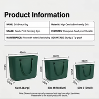 Sac de voyage de plage moderne et minimaliste en EVA épaissi, écologique, imperméable, grande capacité, avec design perforé, pour l'exportation