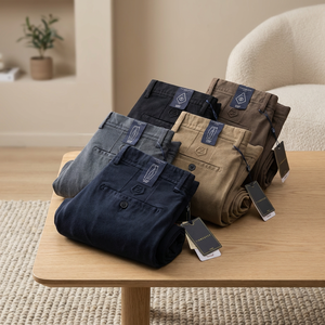 <span class=keywords><strong>Pantaloni</strong></span> da <span class=keywords><strong>Uomo</strong></span> Primavera Autunno 2026 Personalizzati in Fabbrica, Casual in <span class=keywords><strong>Cotone</strong></span> Multifunzionali Ricamati, Vestibilità Larga 100% <span class=keywords><strong>Cotone</strong></span> con Elastico in Vita - Product Image 2