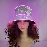 Cappello Luminoso LED Reversibile con Bordo Illuminato, per Feste, Disco, Glitter Argento e Oro