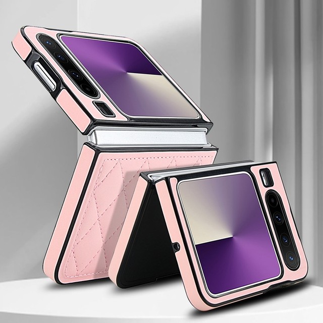 2026 New Luxury Embossed PU Flip Phone Case Shockproof Hand Strap Cover for HUAWEI Pura X Fold Full Body Cover for Girls