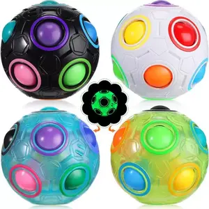 魔术坐立不安立方体彩虹拼图球创意礼品减压旋转可旋转颜色匹配压力球挤压玩具