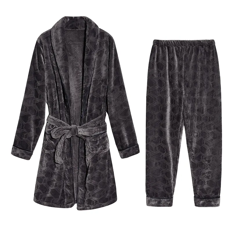male pijamas plus size night suits winter flannel robe sets men loungewear