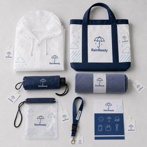 Kit Personalizado al por Mayor para Eventos al Aire Libre en Días Lluviosos, Paquete de Artículos Deportivos OEM ODM con Poncho Impermeable, Paraguas Compacto, Toalla y Bolsa de Transporte - Product Image 2