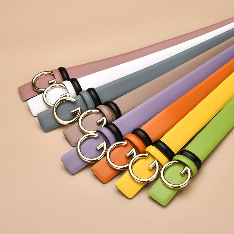 G Buckle Genuine Leather Belts Decorative Jeans Waist Belt Female