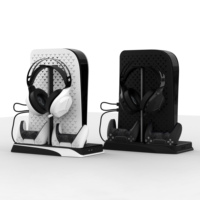 Honcam Support de casque PS5 Support vertical avec ventilateur de refroidissement Support de charge pour contrôleur PS5 Dualsense