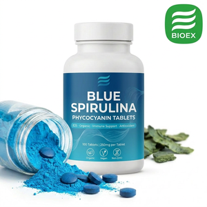 Espirulina Azul Orgánica USDA E25, Pigmento Azul Natural Antioxidante, Tabletas <span class=keywords><strong>de</strong></span> Ficocianina <span class=keywords><strong>de</strong></span> Espirulina <span class=keywords><strong>de</strong></span> Marca Privada OEM - Product Image 1