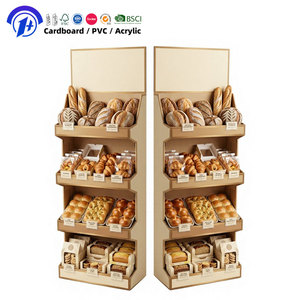 Expositor de Cartón Corrugado para Piso de Supermercado, para Alimentos, Frutos Secos, Galletas, Bocadillos, Pan, Dulces - Product Image 1