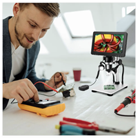 Outils de réparation de téléphones portables avec écran LCD couleur grand format 7 pouces 1080p, support métallique et télécommande