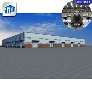 Prefab Design Prefabricated Industrial Warehouse Metal Hangar With Curtain Wall Glass Building