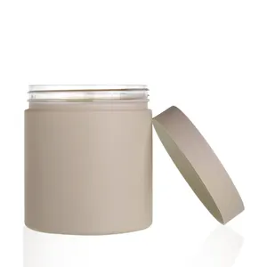 Grande frasco cosmético plástico bege frascos cosméticos corpo manteiga loção corporal pacote 100g 150g 200g 250g 300g 500g
