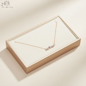 Proveedor de Hong Kong de joyería fina al por mayor, diseño moderno, collar con colgante de diamante natural en oro rosa sólido de 18 quilates para mujer, uso diario. - Product Image 1