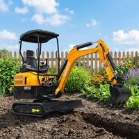 Envío gratis Mini excavadora sobre orugas 1,2 T 1,5 T Precio barato Diesel Micro excavadora CE/EPA/EURO Mini Pelle