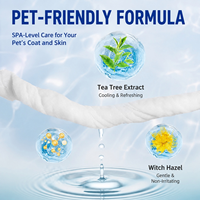 Gants de toilettage pour animaux de compagnie, lingettes sans alcool, écologiques, rafraîchissantes, sans rinçage, désodorisantes, pour le bain, personnalisables OEM pour chiens et chats