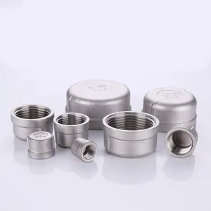 Stainless Steel End Threaded Plug Cap Water Pipe Round Head Cap