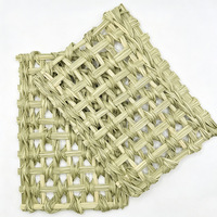 Tapis à mâcher en maille tressée naturelle faite à la main pour hamsters, perroquets et oiseaux, suspendable, pour aménagement paysager, jouet de dentition pour petits animaux