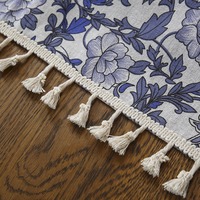Nappe ronde à pompons de style occidental, personnalisable, imprimée, vente en gros, décorations de mariage modernes et élégantes, réutilisable pour la maison