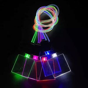 Lanières en acrylique personnalisées en gros, badges d'identification lumineux, lumière LED réutilisable pour porte de voiture Saab, personnalisez votre propre logo - Product Image 3