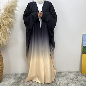 Stunning Gradient Colors Kimono batwing Sleeve Open Cardigan 5 Sizes Ombre Bisht Kimonos Dubai Abaya 6 Colors 6750# - Product Image 5